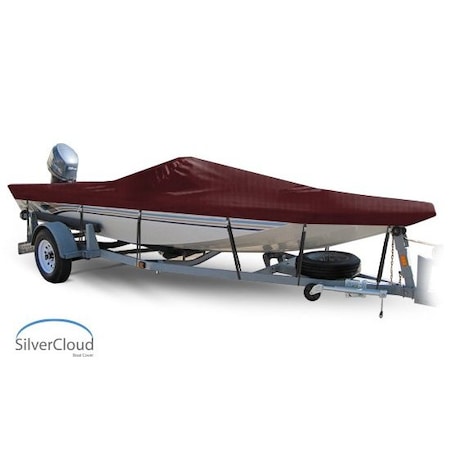 Eevelle Boat Cover JON BOAT Open, Outboard Fits 15ft 6in L up to 60in W Burgundy SCOJB1560B-BRG